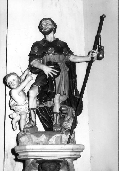 -Statue polychrome de Saint-Roch, 18e siècle, église de Dolembreux. © IRPA